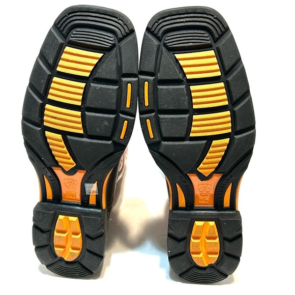 Ariat WorkHog Mens 14D Pull-On Western Boots Steel Toe 100D6961 Brown Orange - Picture 9 of 15